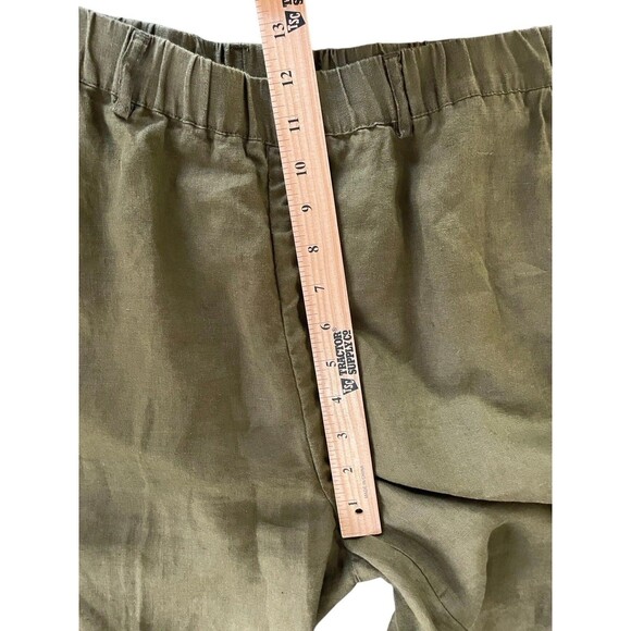 Quince 100% European Linen Pants Martini Olive Size LG Women's Green Wide Leg - Picture 6 of 13